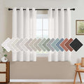 Linen Semi Sheer Blended Energy Efficient Light Filtering Linen Textured Curtains Not Solid (52"W x 45"L (Pack of 2) / Heathered White)