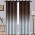 Brown to Grey White Ombre Room Darkening Curtains 84 Inch (52"W x 84"L (Pack of 2) / Brown to Grayish White)