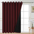 Burgundy Red Blackout Patio Door Curtain Panels W100 x L96 (100"W x 96"L (Pack of 1) / Burgundy Red)