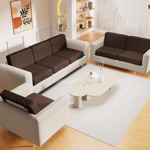 Waterproof Couch Cushion Covers for Pets (Brown / 1 Chaise+3 Seater)