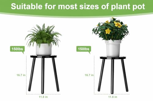 Wood Plant Stands Indoor (Black / 1 Pack)
