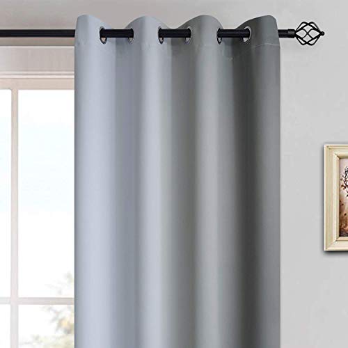 Ombre Curtains Grey and Greyish White for Living Room (52"W x 84"L (Pack of 2) / Grey)