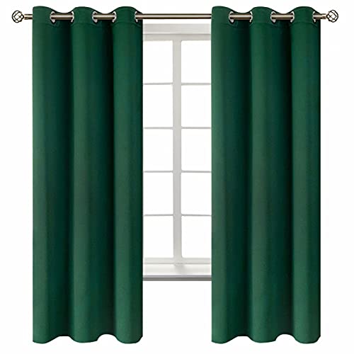 Emerald Green Blackout Curtains for Bedroom 63 Inch Long (Emerald Green / 42"W x 63"L (Pack of 2))