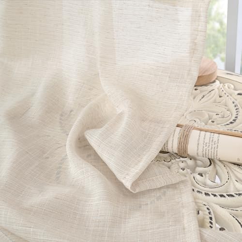 Extra Long 108 Inch Length Curtains for Living Room Windows (Oatmeal / 52"W x 108"L (Pack of 2))