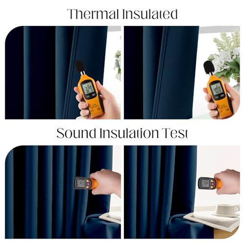 Navy Blue Blackout Curtains 108 inch Length 2 Panels Set (Navy Blue / 52"W x 108"L (Pack of 2))