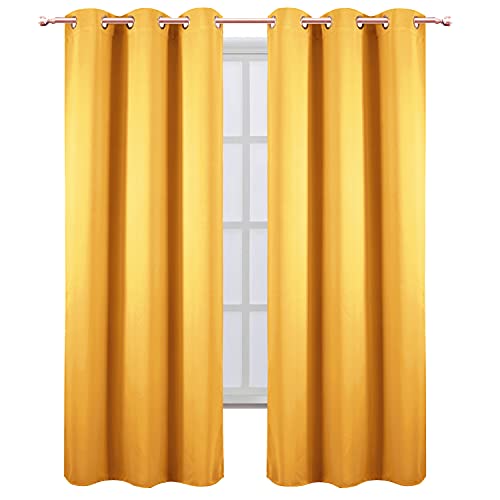 Yellow Thermal Blackout Curtains (Yellow / 42"W x 95"L (Pack of 2))