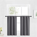 Kitchen Blackout Window Curtains Over Sink 36 inch Length (Grey / 29"W x 36"L (Pack of 2))