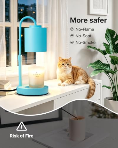 Dimmable Candle Warmer Lamp with Timer (Light Blue)