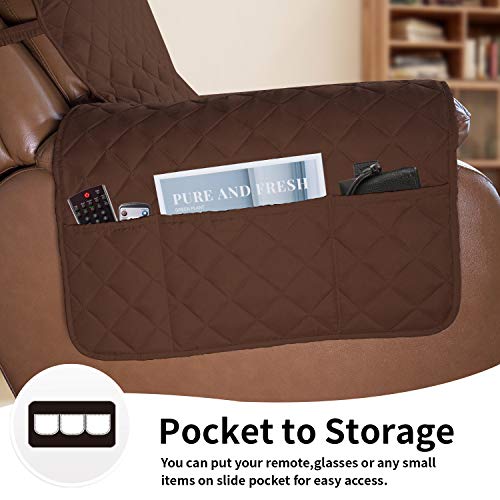 Reversible Couch Cover (Coffee/Ivory / Large Recliner)