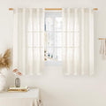 54 Inch Semi Sheer Window Linen Curtains (Cream / 34"W x 54"L (Pack of 2))