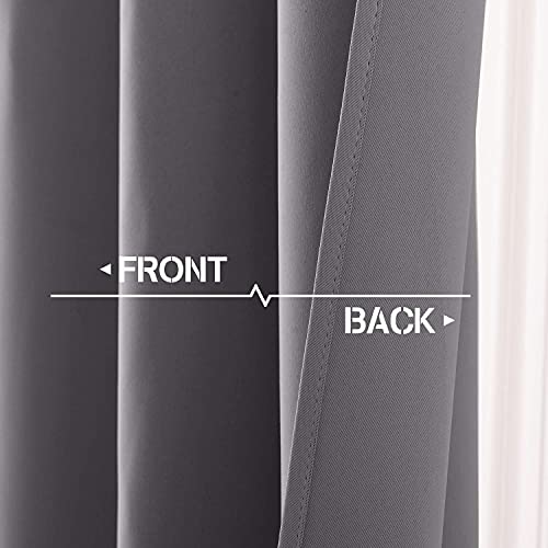Kitchen Curtains Blackout Drapes for Basement Dorm (Grey / 42"W x 36"L (Pack of 2))