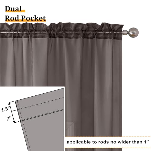 Chocolate Brown Sheer Curtains 96 Inches Long 2 Panels (42"W x 96"L (Pack of 2) / Chocolate)