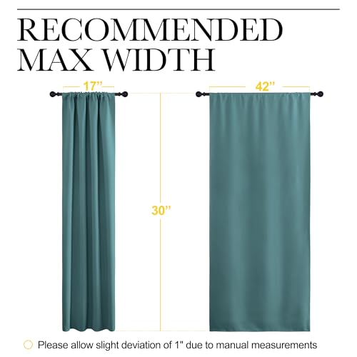 2 Panels Blackout Curtains (Sea Teal / 42"W x 30"L (Pack of 2))