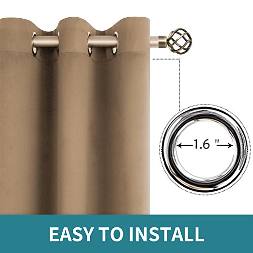 Taupe Blackout Curtains for Bedroom 72 Inch Long (Taupe / 52"W x 72"L (Pack of 2))