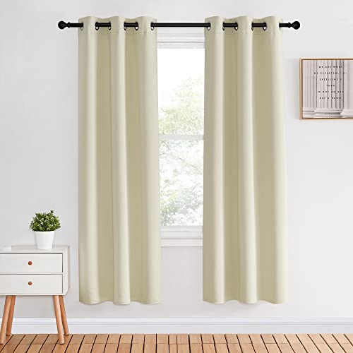 Room Darkening Curtains Panels for Bedroom (Beige / 34"W x 70"L (Pack of 2))