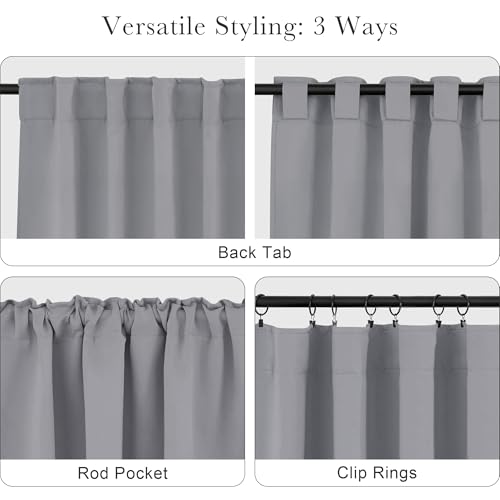 Window Curtain Panels (Silver Grey / 52"W x 54"L (Pack of 2))