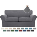 3 Piece Sofa Covers for 2 Cushion Couch Sofa Slipcover Soft Couch Cover for Dogs (Sofa (2 Cushion) / Charcoal Gray)