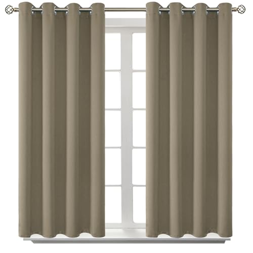 Short Curtains for Small Window 45 Inch Long (Cocoa / 52"W x 45"L (Pack of 2))
