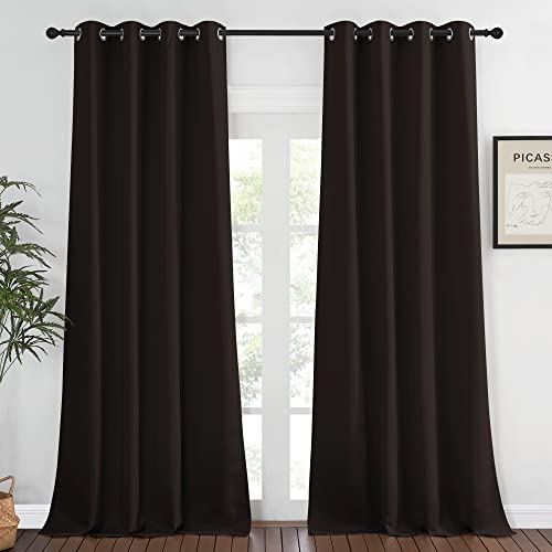 Blackout Curtains 120 inch Length for Sliding Glass Door (Toffee Brown / 52"W x 120"L (Pack of 1))