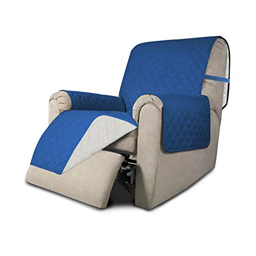 Reversible Couch Cover (Blue/Ivory / Small Recliner)