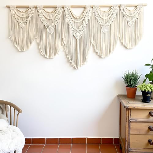 Extral Large macrame wall hanging (Wood Bead-A)