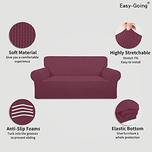 Stretch Oversized Loveseat Couch Covers Washable ASH Rose (Medium-XL Loveseat / Ash Rose)