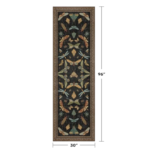 Black Insect 2'6"x8' Washable Non Slip Runner Rugs for Hallways (2'6" x 8' (Runner) / Black / Multi)