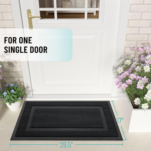 Front Door Mat Outside 29.5x17 (Jet Black / 29.5" x 17")