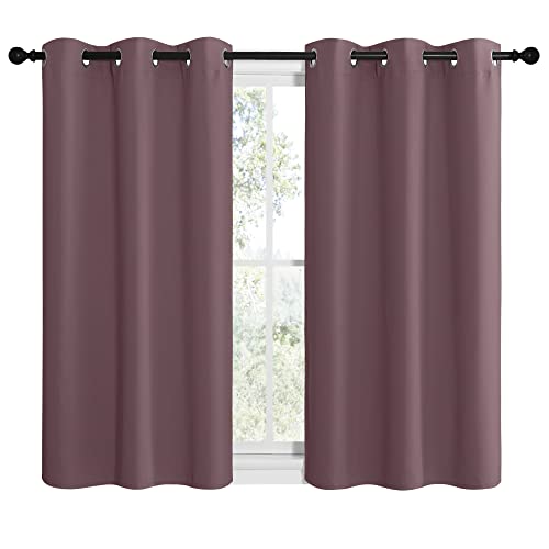 Modern Blackout Curtains Noise Reducing (Dry Rose / 42"W x 40"L (Pack of 2))