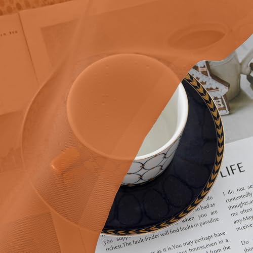 Orange Sheer Curtains 84 Inches Long 2 Panels Set (40"W x 84"L (Pack of 2) / Orange)
