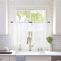 2 Panels Kitchen Tiers Half Window Sheer Curtains 29 X 36 Inch White (White / 29"W x 36"L (Pack of 2))