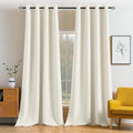 Cream Blackout Bedroom Curtains Drapes 96 Inch Long 52"x96" (Cream / 52"W x 96"L (Pack of 2))