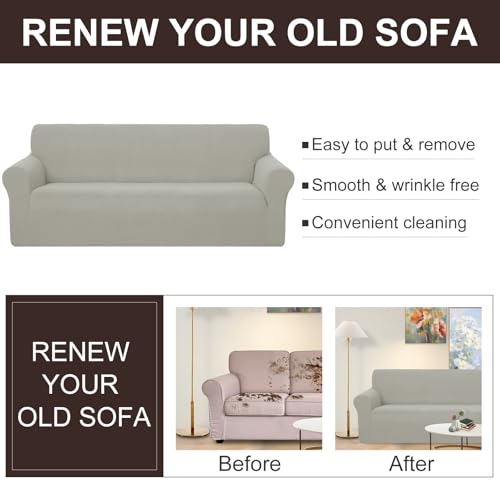Oversized Stretch Couch Cover Slipcover (Taupe / Xl Sofa)
