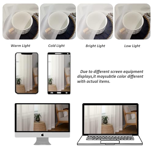 Sheer Ivory Valances for Windows 2 Pack (Ivory / 42"W x 18"L (Pack of 2))