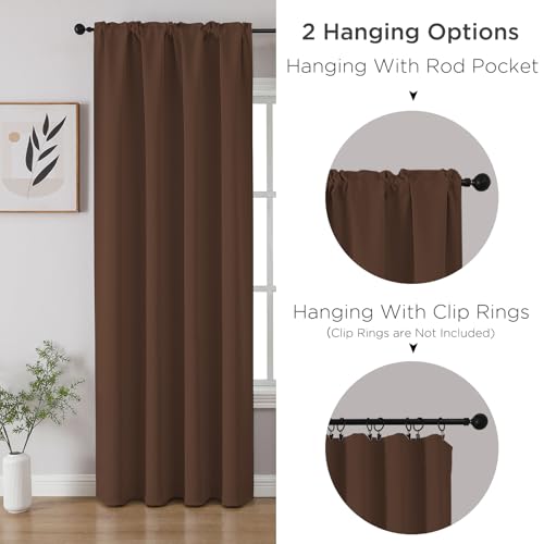 Custom Blackout Curtains for Bedroom Living Room (Brown / Customsize)