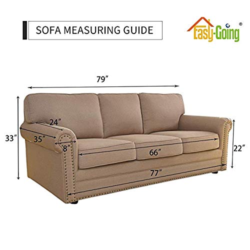 Reversible Couch Cover for 3 Cushion Couch Sofa Cover for Dogs Water Resistant Furniture Protector Cover with Foam Sticks Elastic Straps for Pet Cat (Christmas Red/Ivory / Large Sofa)