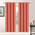 Room Darkening Curtains 52x72 inch Length Coral Orange (Coral Orange / 52"W x 72"L (Pack of 2))