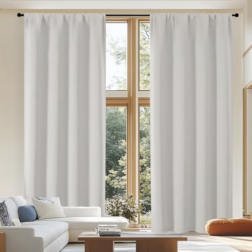 Natural Extra Long Blackout Curtains 108 Inches Long 2 Panels (Natural / 50"W x 108"L (Pack of 2))