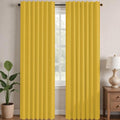 Blackout Curtains for Bedroom (Mellow Yellow / 42"W x 84"L (Pack of 2))