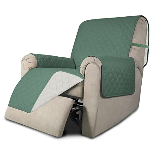 Reversible Couch Cover (Cyan/Ivory / Medium Recliner)