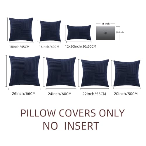 2 Packs Navy Blue Decorative Throw Pillow Covers 20x20 Inch for Living Room Couch Bed Sofa (Navy Blue / 20" x 20" (Pack of 2))