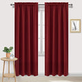 Blackout Curtains for Bedroom Living Room 42 x 84 Inch Long Burgundy (Burgundy / 42"W x 84"L (Pack of 2))