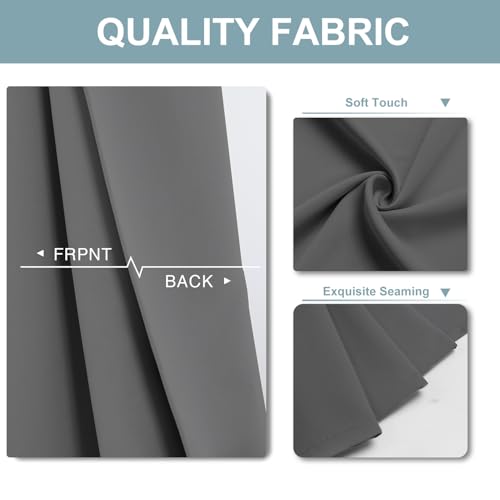 Blackout Curtains for Bedroom and Living Room 102 Inches Long (52"W x 102"L (Pack of 2) / Grey)