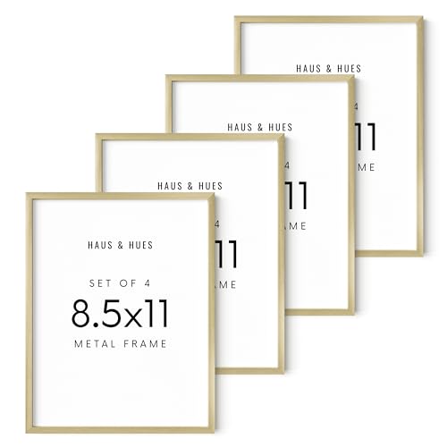 8.5x11 Gold Metal Picture Frames (Set of 04 / Gold Metal / 8.5x11 in)