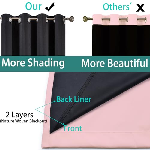 Pink Blackout Curtains 84 Inches Long for Bedroom 52" Wide 1 Panel (52"W x 84"L (Pack of 1) / Pink)