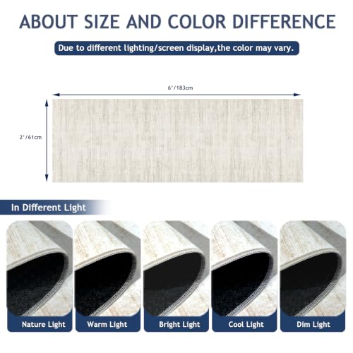 Washable Runners for Hallway 2x6 Runner Rug (Beige / 2' x 6' (Runner))