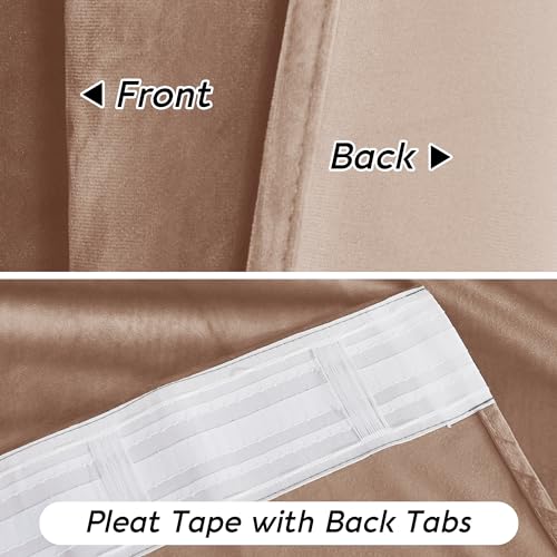 Blush Velvet Curtains 72 inches with Hook Belt (Blush / 52"W x 72"L (Pack of 2))