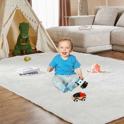 Large Area Rugs for Living Room (Cream White / 6' x 9' (Rectangular))