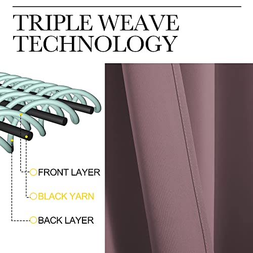 Blackout Curtains for Bedroom (Dry Rose / 62"W x 63"L (Pack of 2))