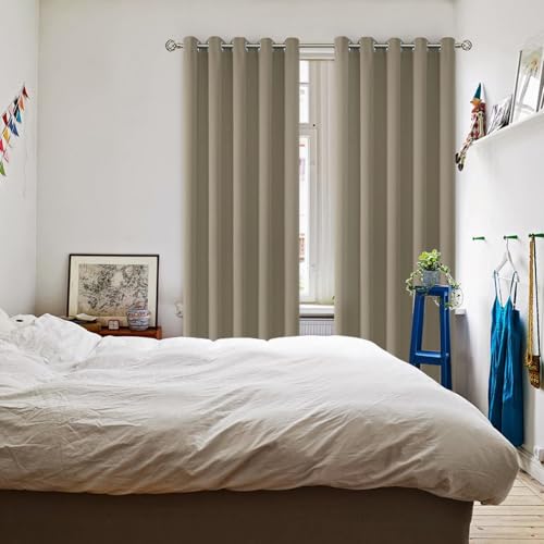 Cocoa Room Darkening Curtains 84 Inch for Living Room (Cocoa / 70"W x 84"L (Pack of 2))
